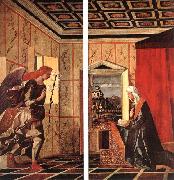 BELLINI, Giovanni Angel Announcing and Virgin Announciated uiol painting